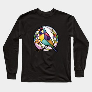 Bird Animal Portrait Stained Glass Wildlife Outdoors Adventure Long Sleeve T-Shirt